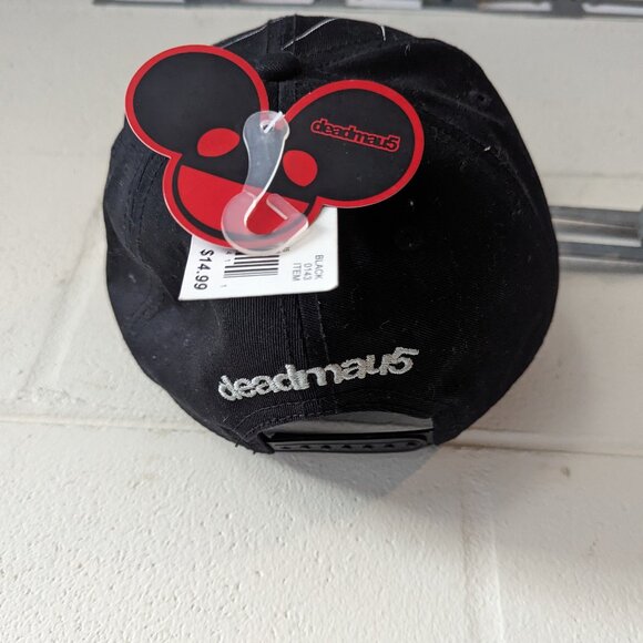 Deadmau5 Embroidered Blue Black Cap Hat Wide Flat Bill Adjustable - Picture 2 of 8